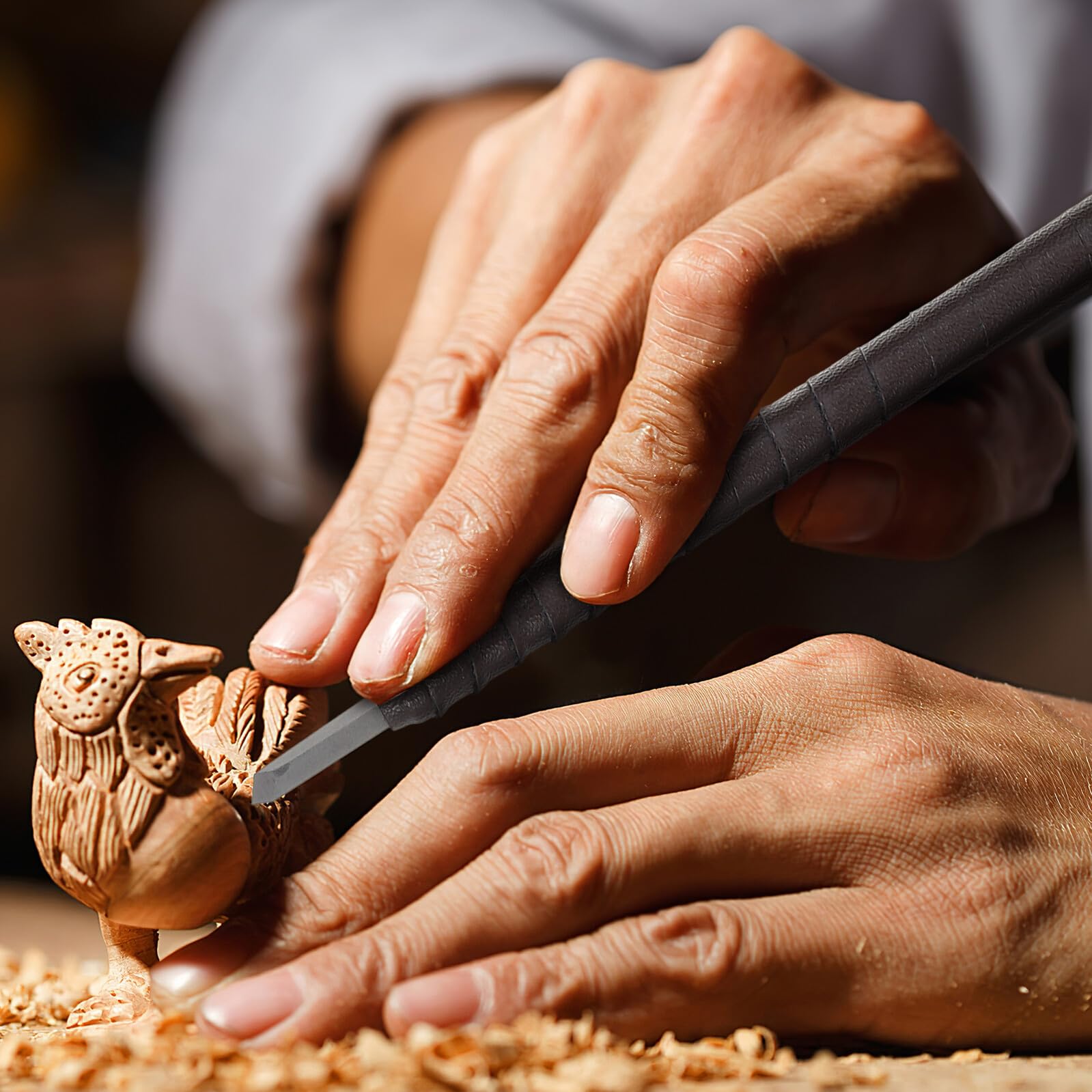 Kit di Strumenti per Intaglio del Legno con Borsa per Conservazione Robusta 8 Pezzi in Acciaio Antiruggine per Principianti e Artigiani Intaglio Legno Fai da Te