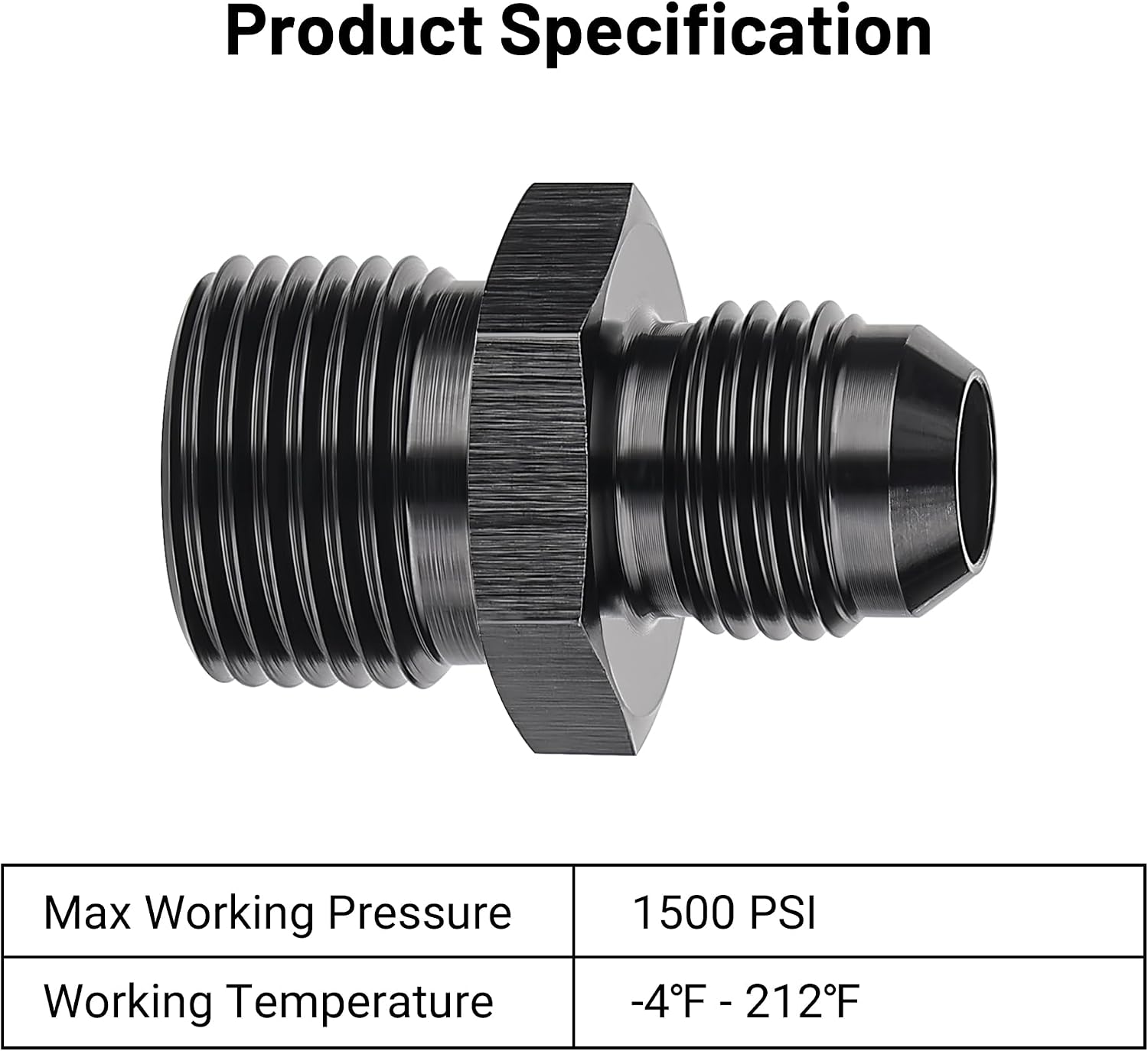 EVIL ENERGY 6AN Male Flare to M18 x 1.5mm Male Metric Fitting Adapter Aluminium Alloy 2PCS