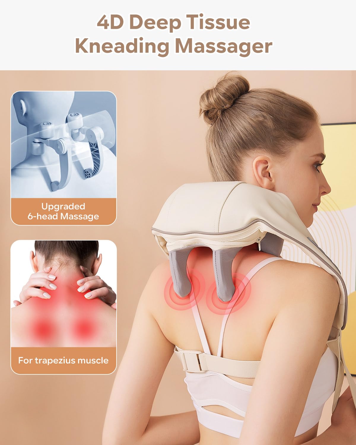day wolf Nackenmassagegerät mit Wärme 2-in-1 Rückenmassagegerät Zur Schmerzlinderung IM tiefen Gewebe, 5D Shiatsu Massagegerät geschenke FÜR Frauen Männer Mütter Väter