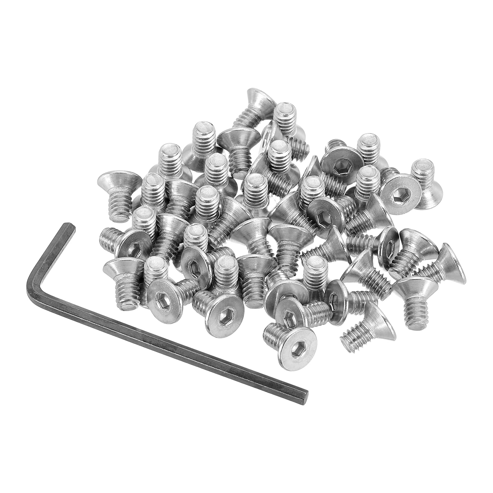 PATIKIL #8-32 x 5/16" Flat Head Socket Cap Screws, 50Pcs Countersunk Bolts Head Machine Screws 304 Stainless Steel (18-8) UNC Socket Drive Bolt Fasteners for Industry Machinery Household