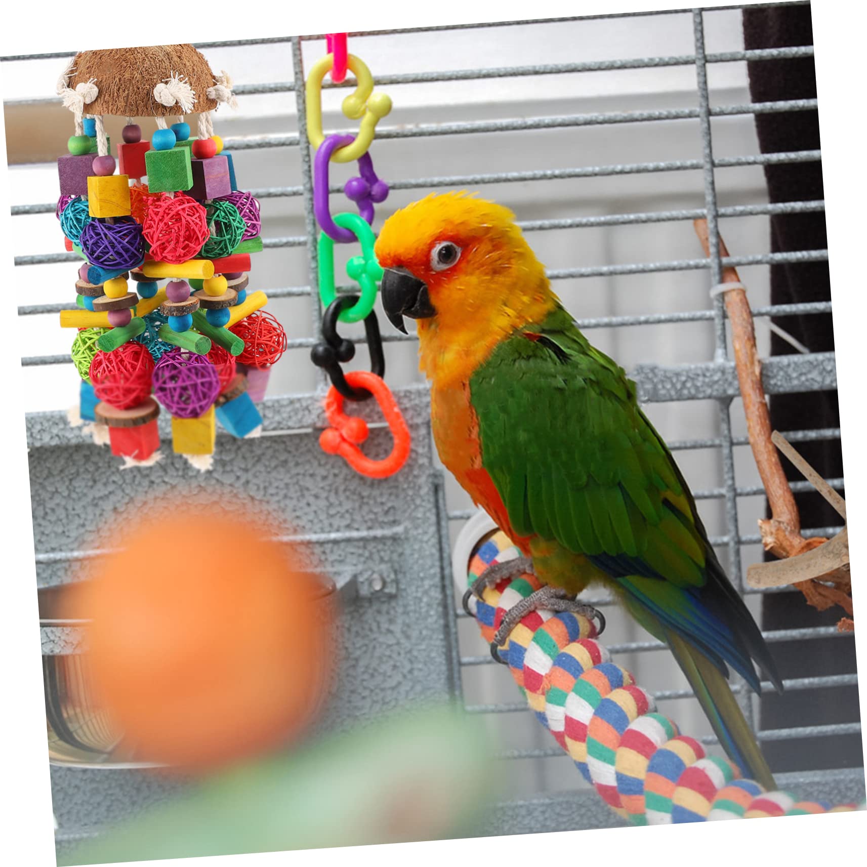 1piezas Juguetes para De Juguete para Masticar Accesorio para Morder Pájaros para Jaula De para Morder Entretenimiento Interactivo para