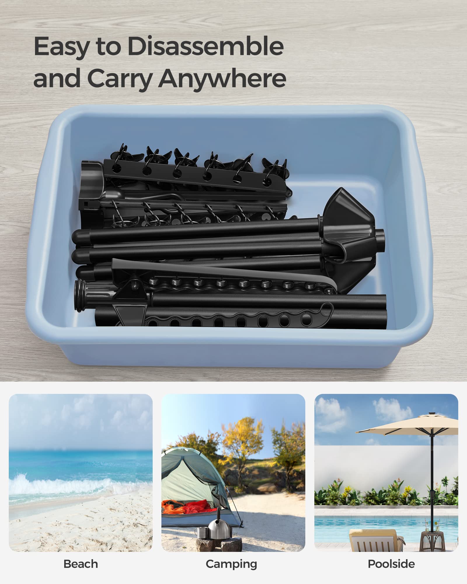 SONGMICS 2-Tier Clothes Drying Rack, 72-Inch Folding Laundry Drying Rack with 3 Rotatable Arms for Hangers, 24 Clips, Stainless Steel, for 27 Pieces of Clothes, Black ULLR512B01