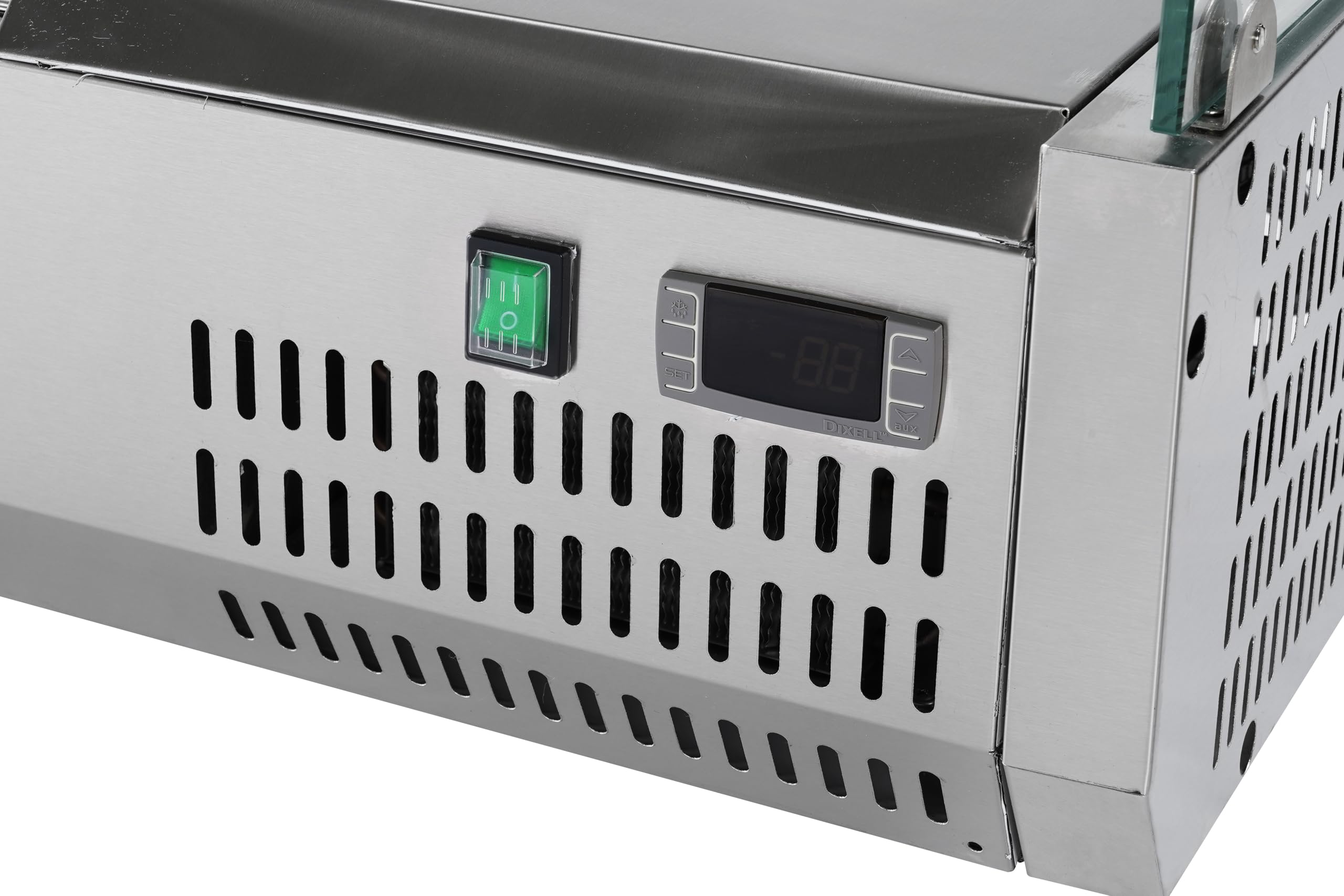 METRO Professional Table à pizza GPT3100SET, table réfrigérée, Acier inoxydable, 500 W, 435 L, 3 portes, compatible avec GHS2200