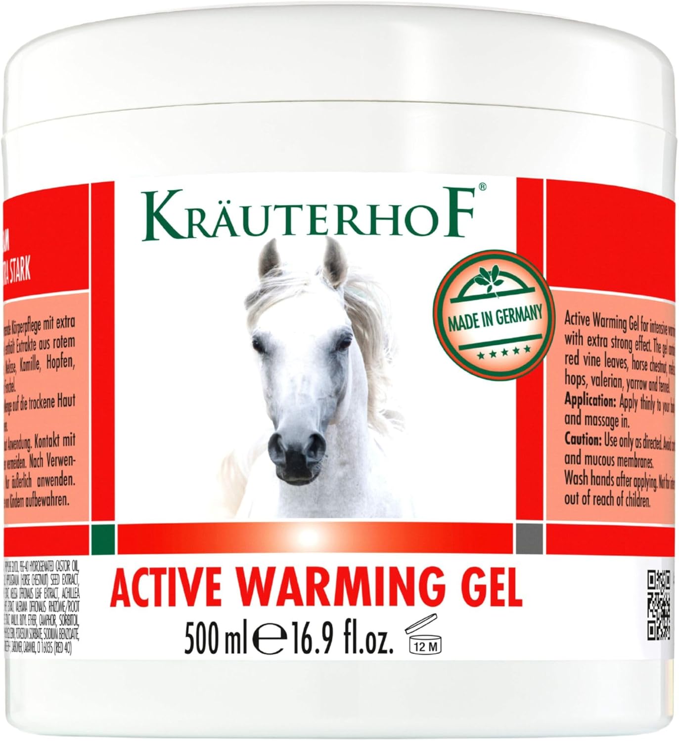 Kräuterhof® Baume Cheval Set Duo chauffant & Extra Fort (2 x 500ml) - Gel de Massage chauffant Pour les Muscles et les articulations fatigués, Soin en cas de courbatures & de tensions dorsales