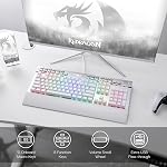 Redragon K550 RGB Gaming Keyboard, 104 Keys + 12 Macro G Keys Wired Mechanical Keyboard w/Hot-Swap Socket, Custom Clicky Purple Switch, Extra USB Port & Wrist Rest