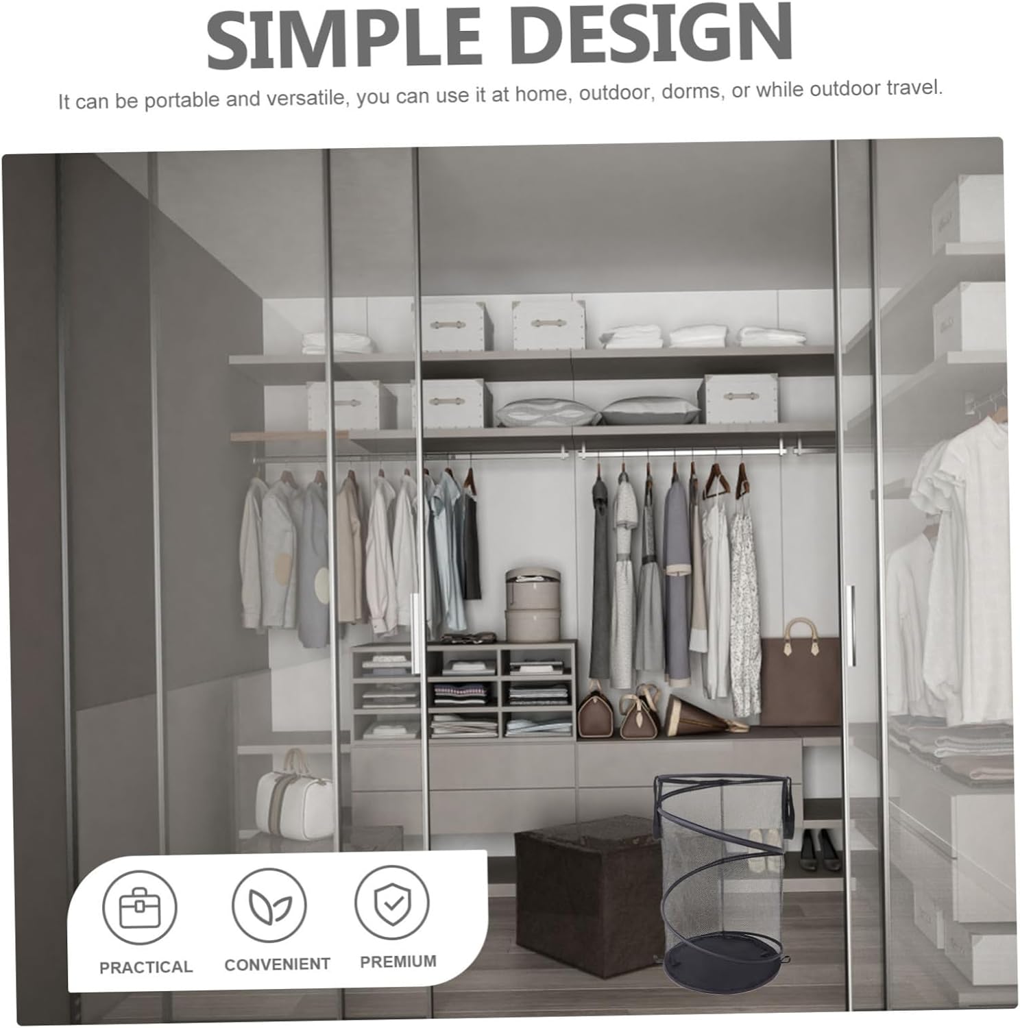 Mesh Laundry Hamper Large Capacity Breathable Clothes Organizer Basket for Home Storage Wear Resistant Laundry Basket for Towels Blankets and Sports Gear Portable and Space Saving