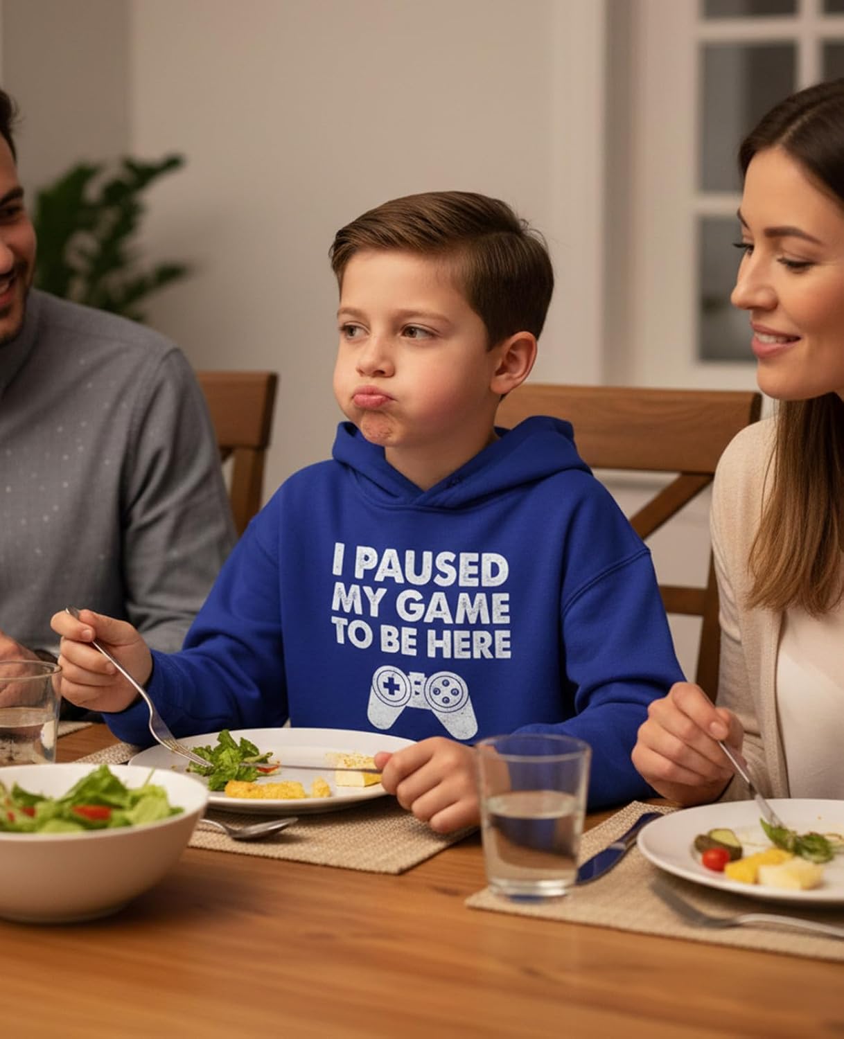 Tstars Funny Kids Gaming Apparel Hoodie Gifts for Gamers I Paused My Game to Be Here Hoodies - Image 5