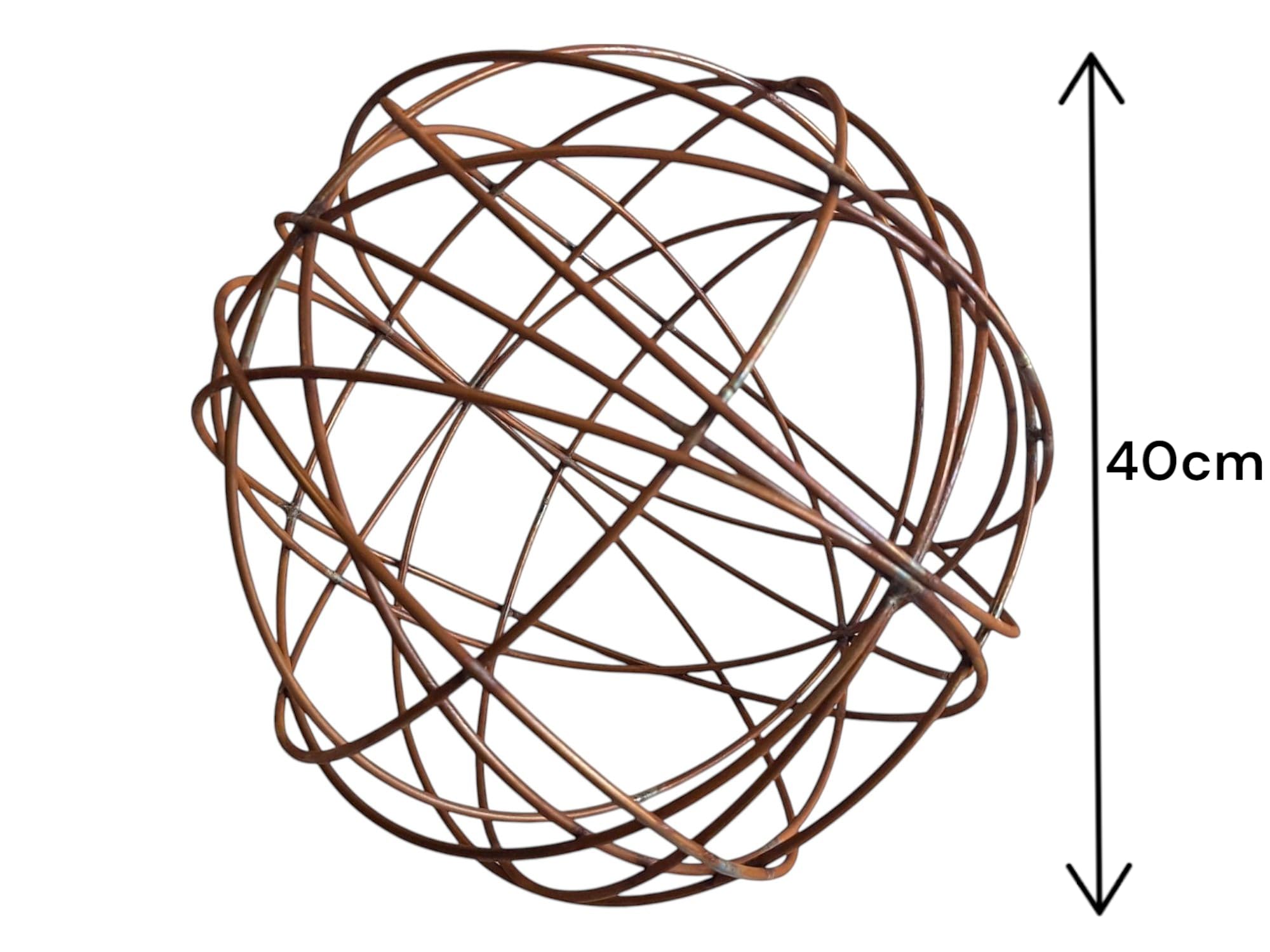 Bornhöft Boule de jardin en fer, aspect rouille, 40 cm, boule décorative en métal pour jardin en patine, décoration de jardin