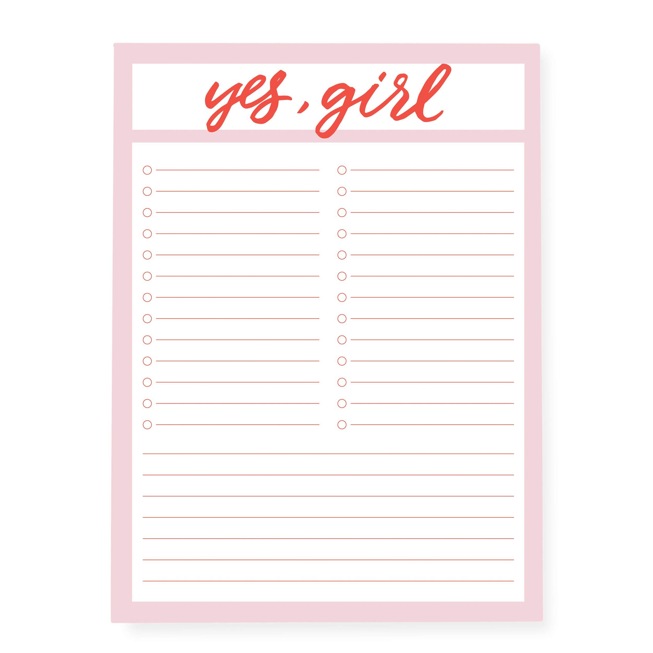 Graphique Large Notepad, Yes, Girl – Notepad with 150 Tear-Off Sheets, 6" x 8" – Perfect for Lists, Notes, and More (LNP152)