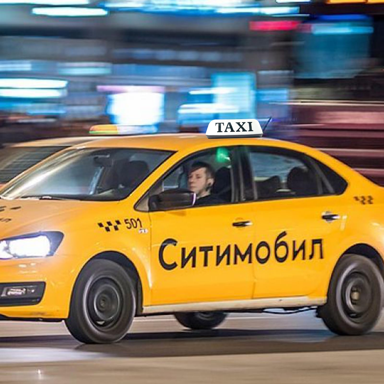 Taxi Light, Car Roof Sign, Retro LED Cab Indicator, Bright Yellow PP Shell with Magnetic Base, For Taxi Drivers Night Use Visibility, 13.23x6.06x4.45 Inches, Yellow, White, 1 Piece