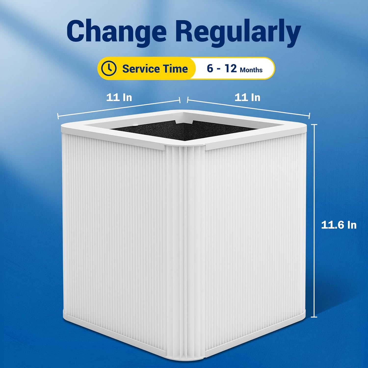 3 Pack H13 Replacement Filters Compatible with Blue Pure 211+ Air Purifier, Collapsible Design for Easy Installation