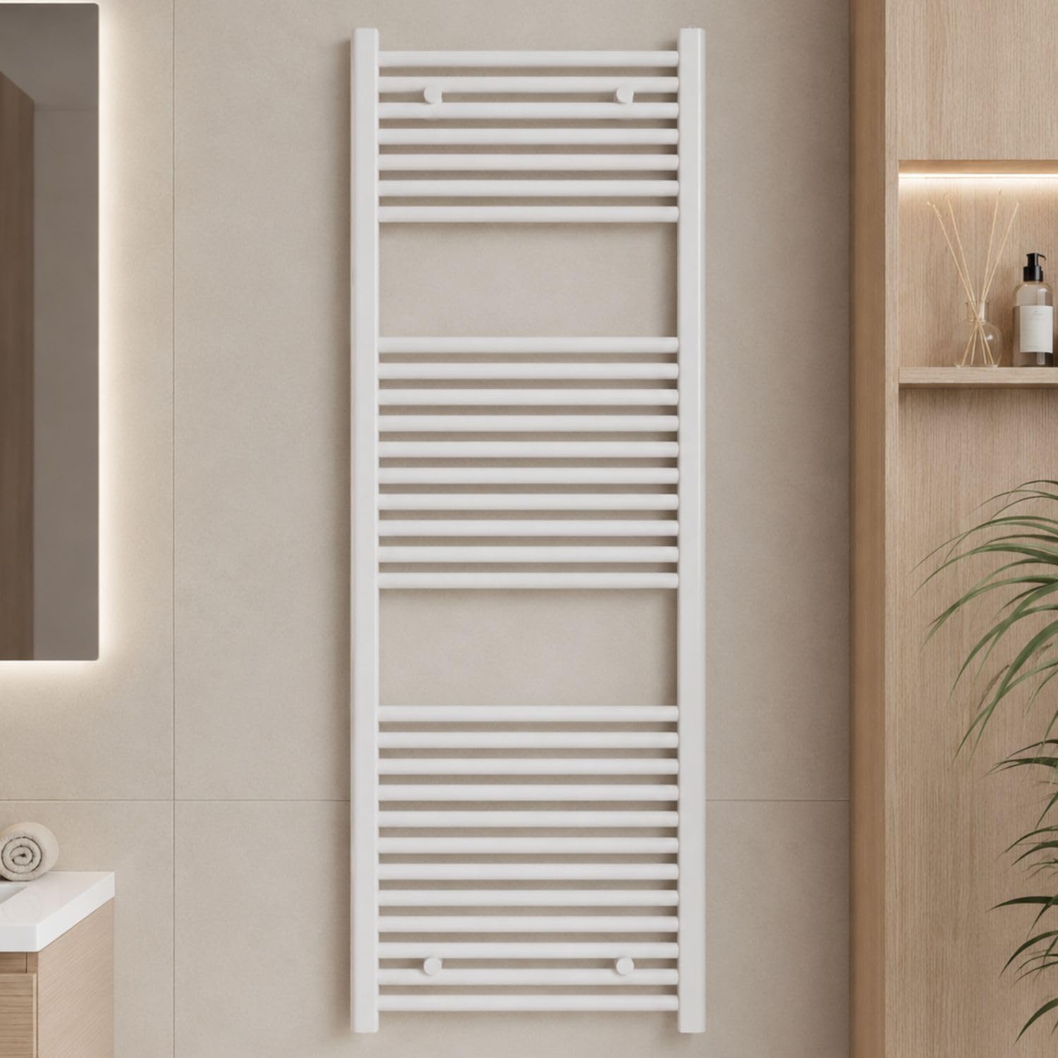 OGOMONDO Termoarredo Bagno Scaldasalviette Acciaio Radiatore Calorifero Termosifone Bianco