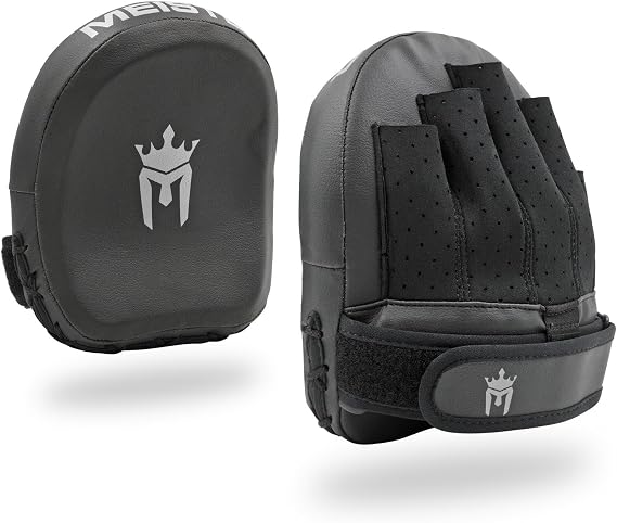 Meister 3D Armor Padded Target Mitts - Curved Micro Focus Pads for Boxing & MMA