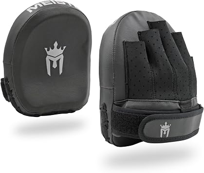 Meister 3D Armor Padded Target Mitts - Curved Micro Focus Pads for Boxing & MMA