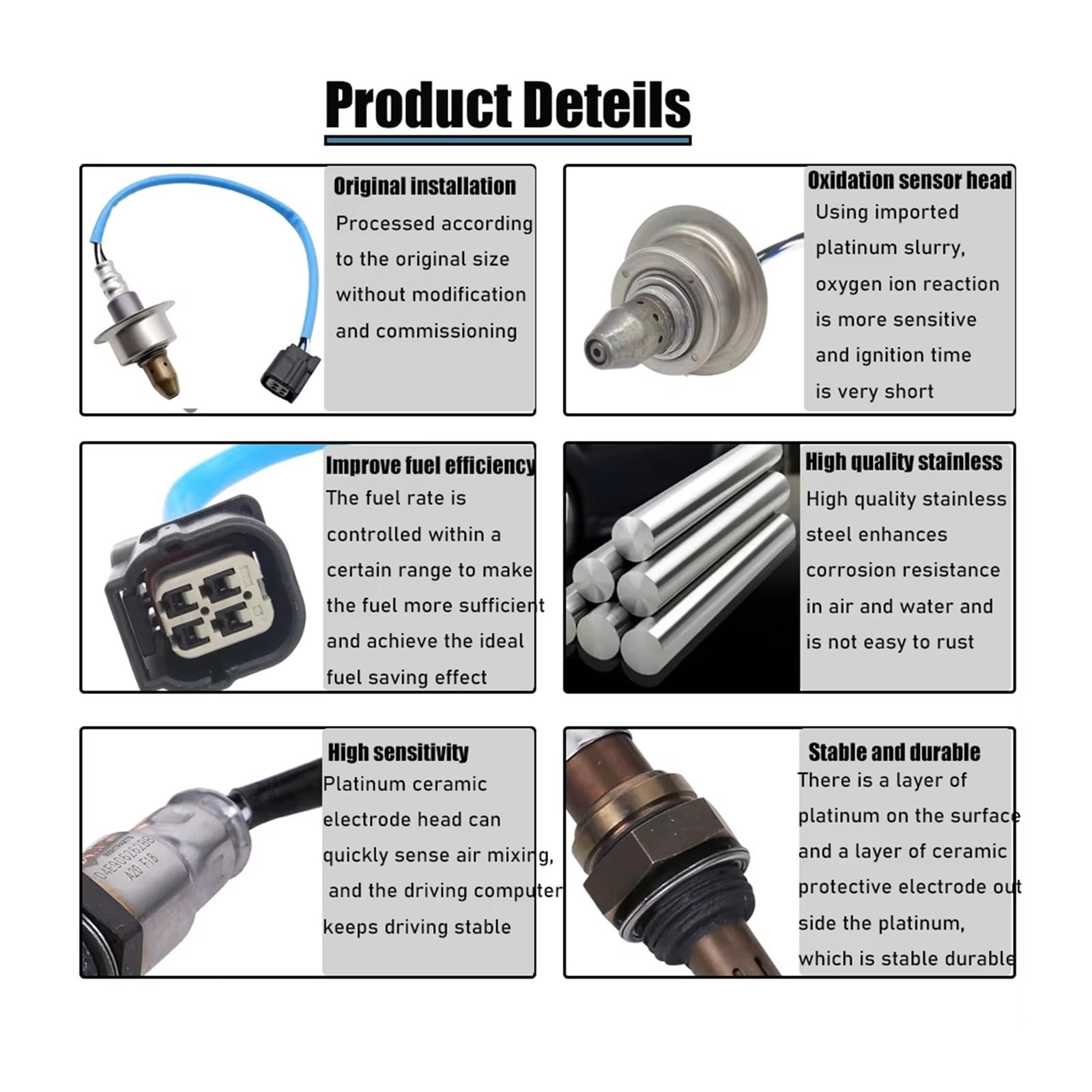 Sonda Lambda Sensor Oxígeno Ascendente para Civic 1.8L 2012 2013 2014 2015 HR-V 1.8L 2016-19 para Accord 2.0L 13-15 36531-R1A-A01 234-9119 Sensor Oxígeno
