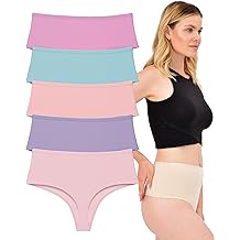 HiLady, Kadın Tanga, Y&uuml;ksek Bel Tanga, 5li Paket, Yumuşak Pamuklu Kumaş