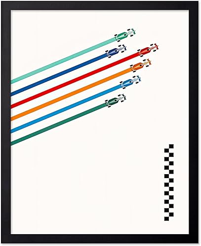 Monem Art - Póster de carreras vintage, impresión retro de automóvil, autos deportivos de carreras, arte de pared sin marco, regalo para artista,
