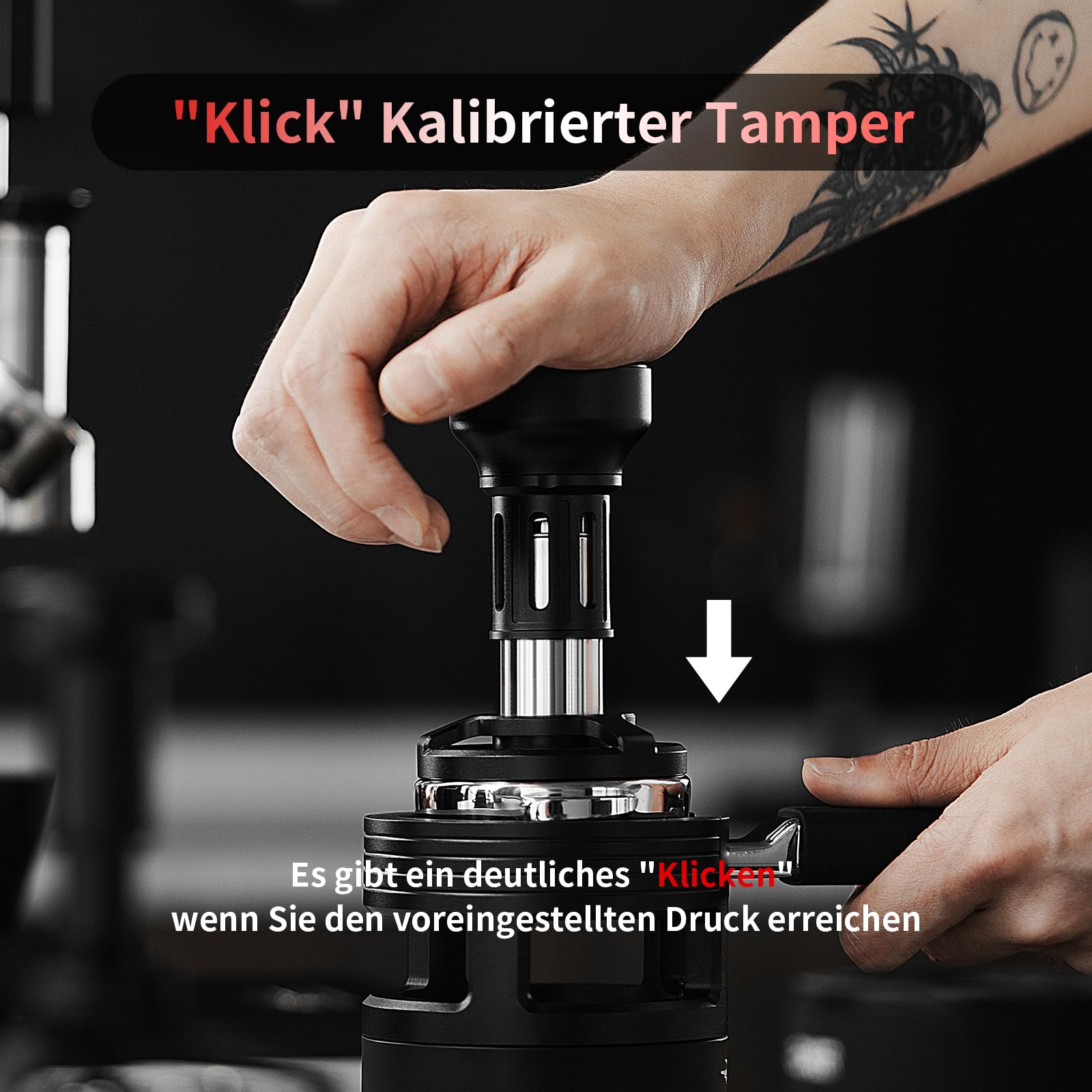MHW-3BOMBER Yu Impact Kaffee Tamper 54 mm, Konstanter Druck Tamper mit Sound Feedback, Eingebaute 4 federbelasteten, 54mm Kaffee Tamper,Barista Zubehör Espresso Zubehör, Modell: T6147-OS