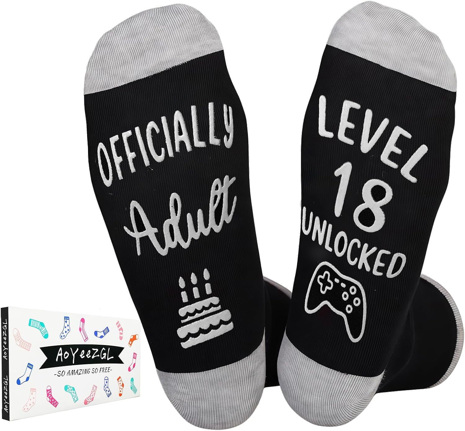 13th,16th,18th Birthday Socks,Fun Birthday Gifts for Gamer | Gamer Birthday Gifts,Funny Gaming Socks,Everyday Home Wear,Anti-slip Coating on The Soles of Feet