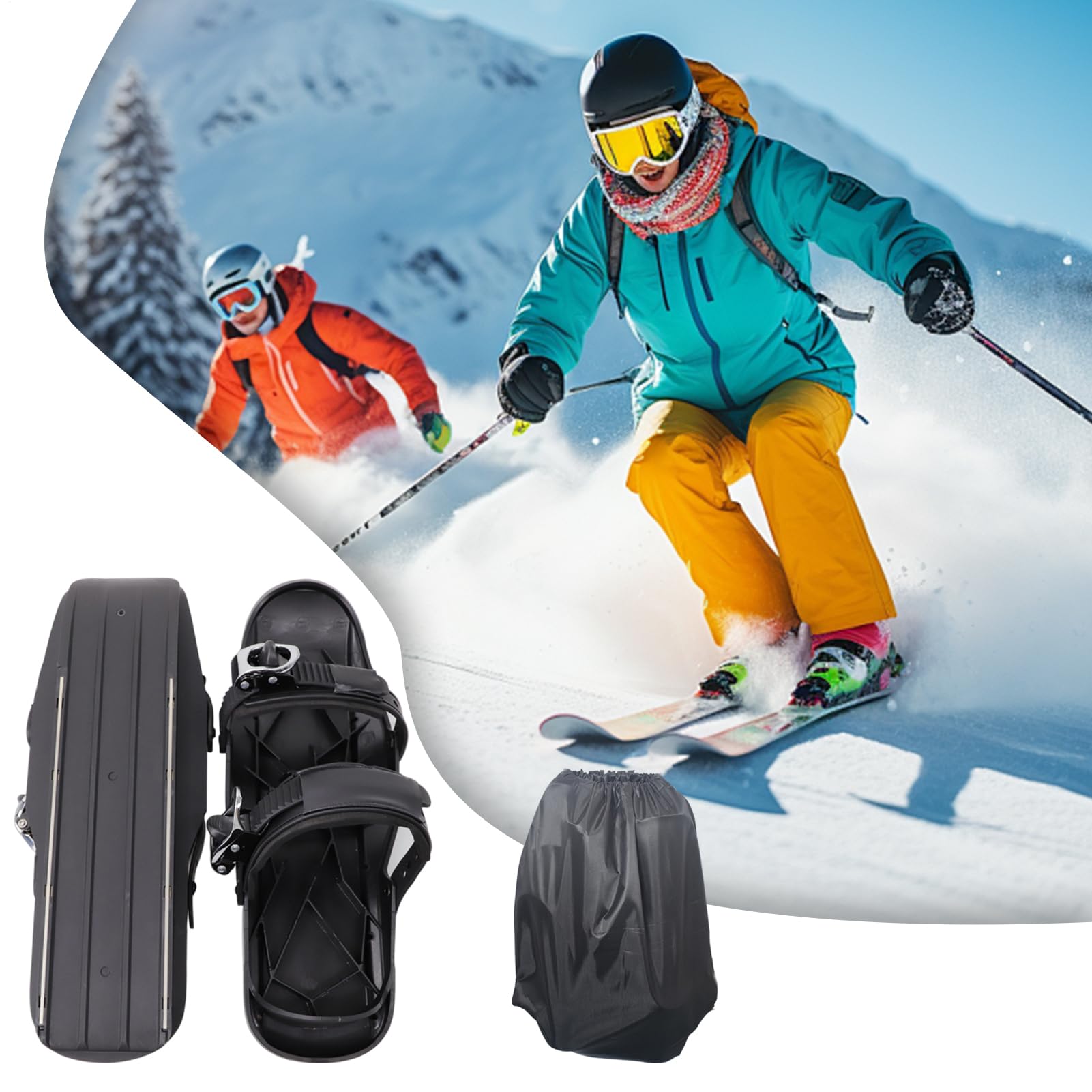 Ski Skates | Invierno Corto Patines Esquí Zapatos Para Exterior - Botas de nieve deportivas antideslizantes para principiantes, viajes, adultos, avanzados, hombres, atletas y