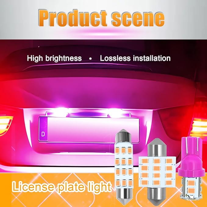 LED YOGEIER para Auto, 24 unidades, Rosa, Uso Interior miniatura 4