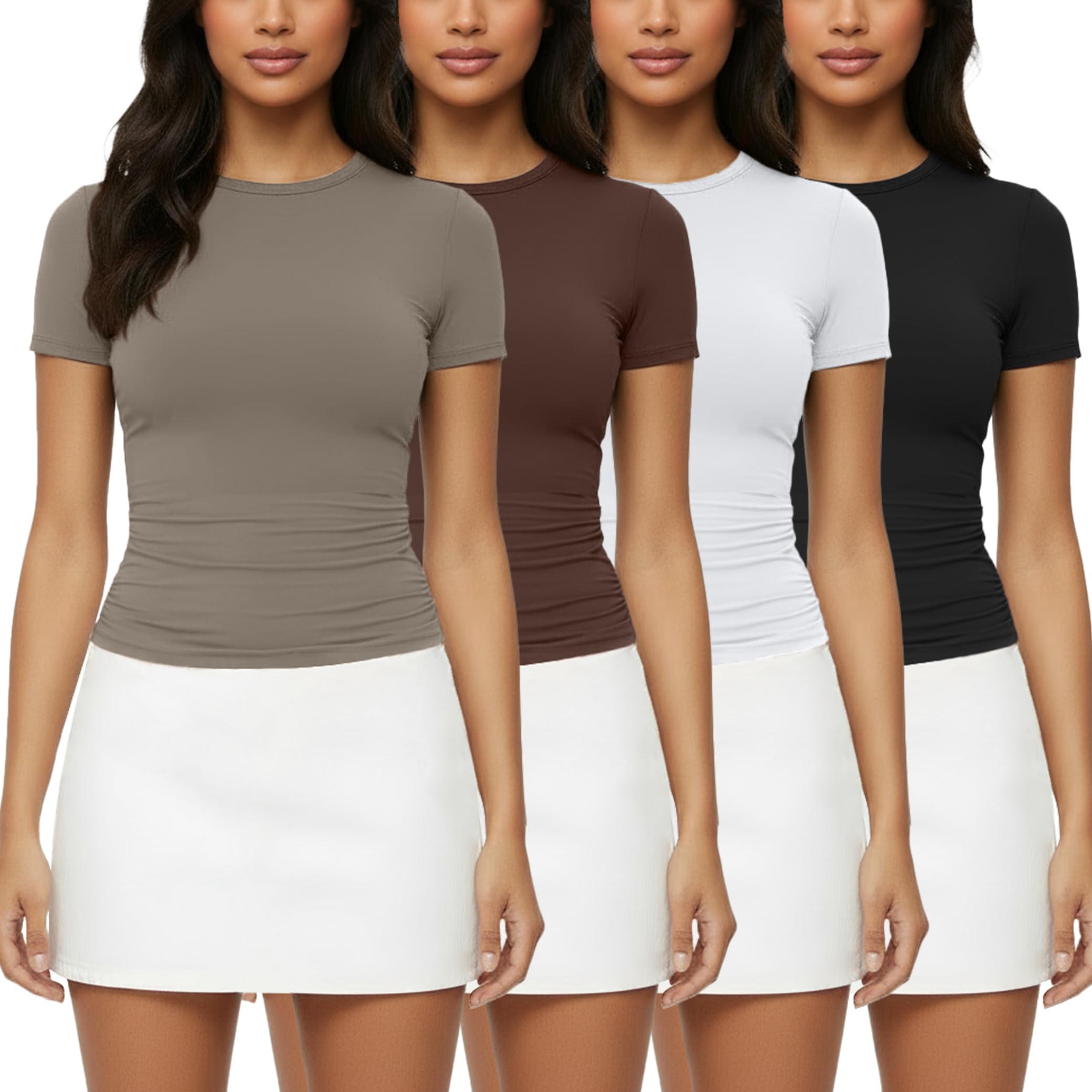 Siimcuzy 4 Pack Basic Tees for Women