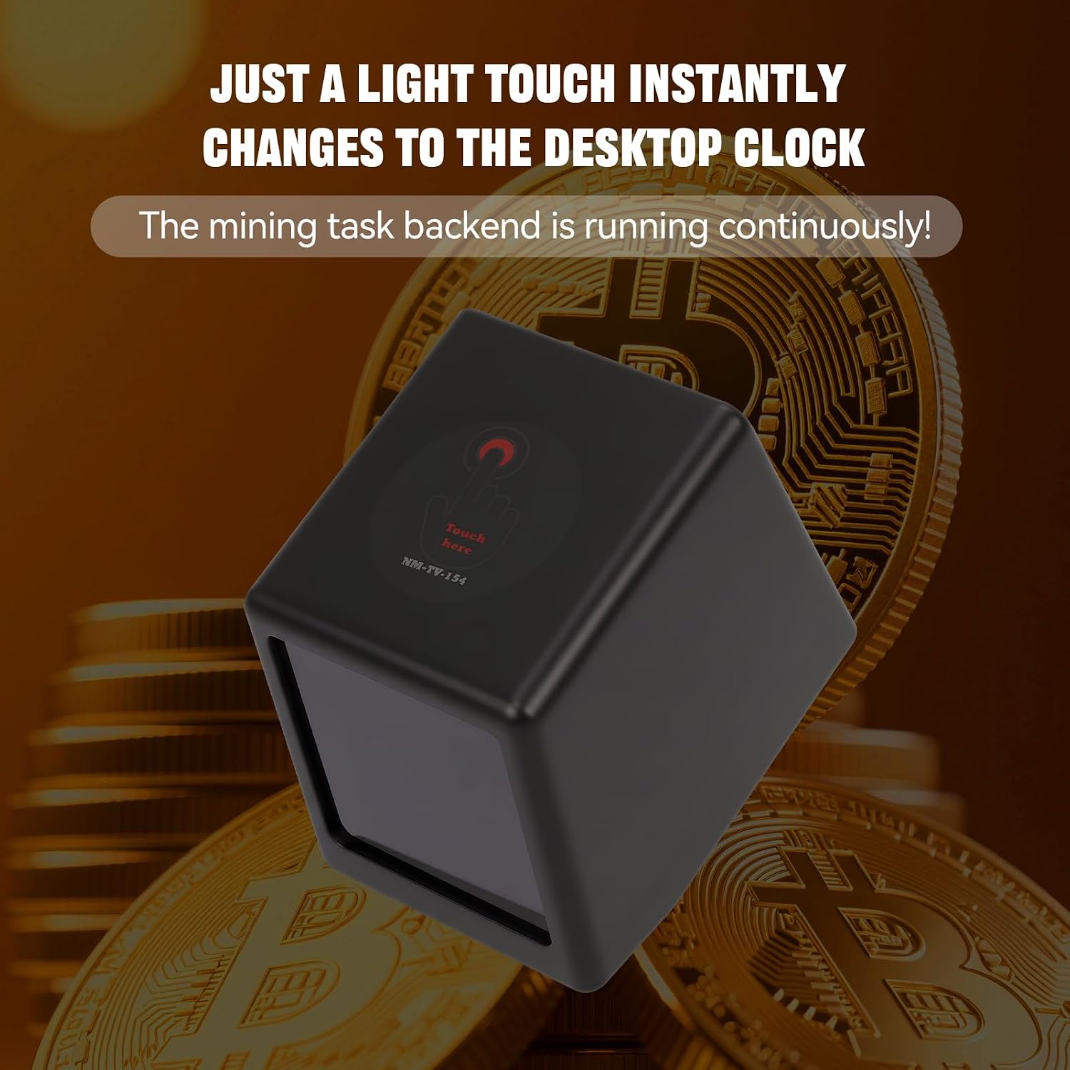 Bit Coin Miner NM-TV Crypto Miner ESP32 TFT Solo Lottery Miner Touchable 1.54 inch Smart Display ESP32 Development Board Lucky Gift Small TV Desktop Clock 1060 KH/s Hashrate, 2000% Win Boost Black image 3