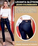 Colombianos Levanta Cola Butt Lifting Jeans para Mujeres - Azul Recto, Azul, 9