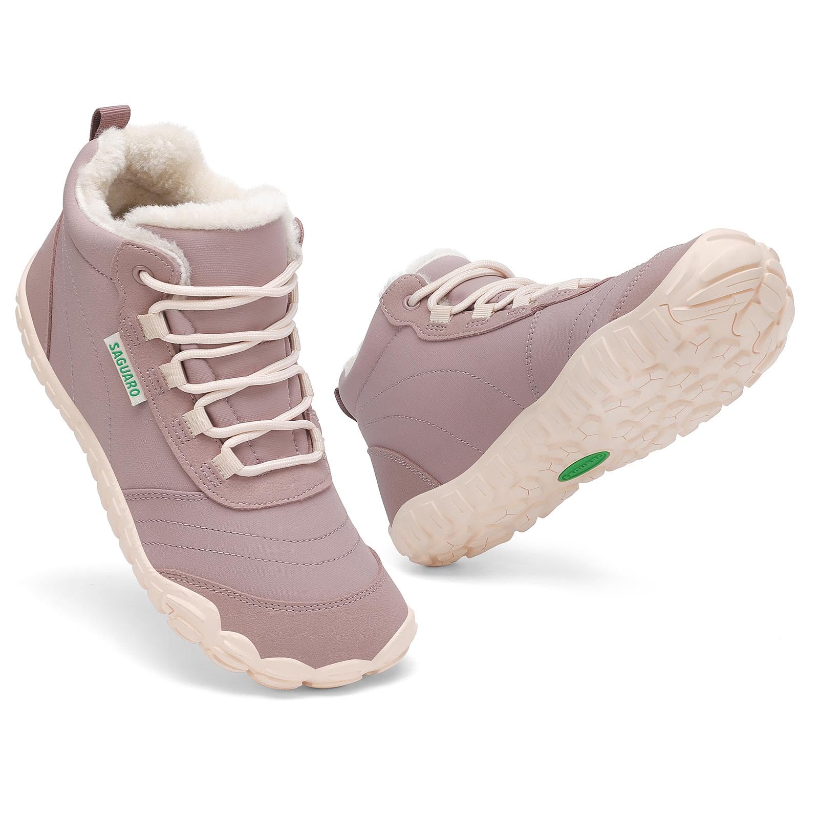 SAGUARO Botines Barefoot Mujer Invierno - Cálidas Forradas, Puntera Ancha & Suela de Drop Cero, Gr.36-42