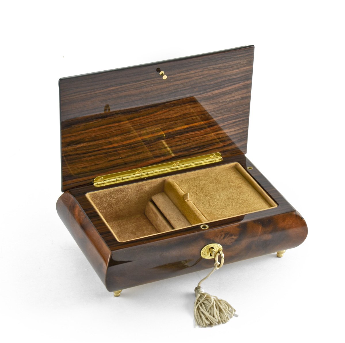 Exquisito con tallo único blanco Rose Musical joyería Caja, 430. Where Have All the Flowers Gone