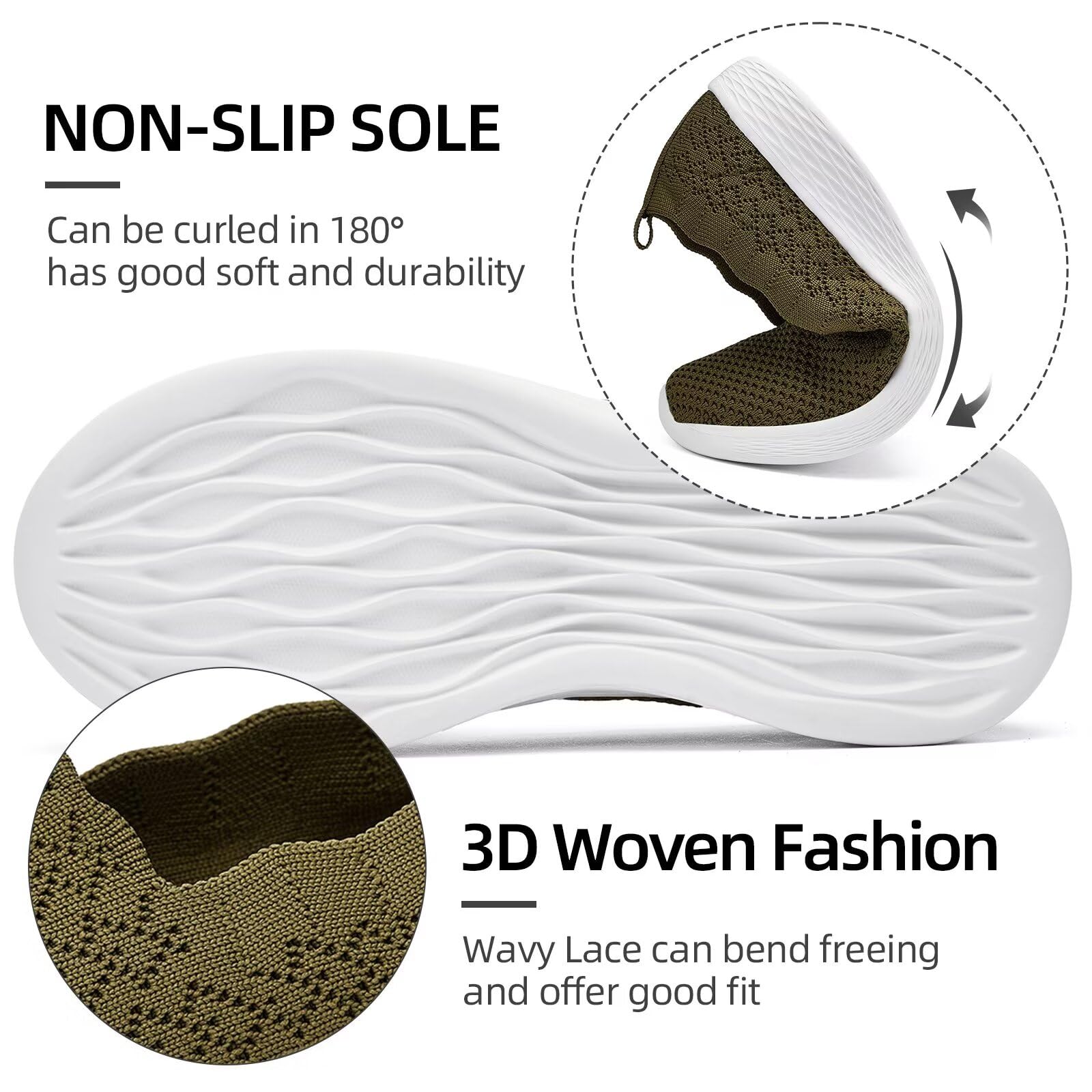 Puxowe Scarpe Mocassini Slip On da Donna Eleganti Leggere Fitness Casual Outdoor Passeggio Maglieria Piatte Sneakers