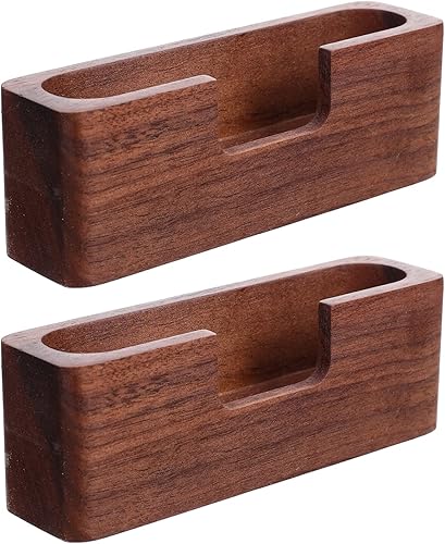 Cabilock Soporte de exhibición de madera de nogal para tarjetas de negocios, organizador de tarjetas de oficina, soporte de escritorio
