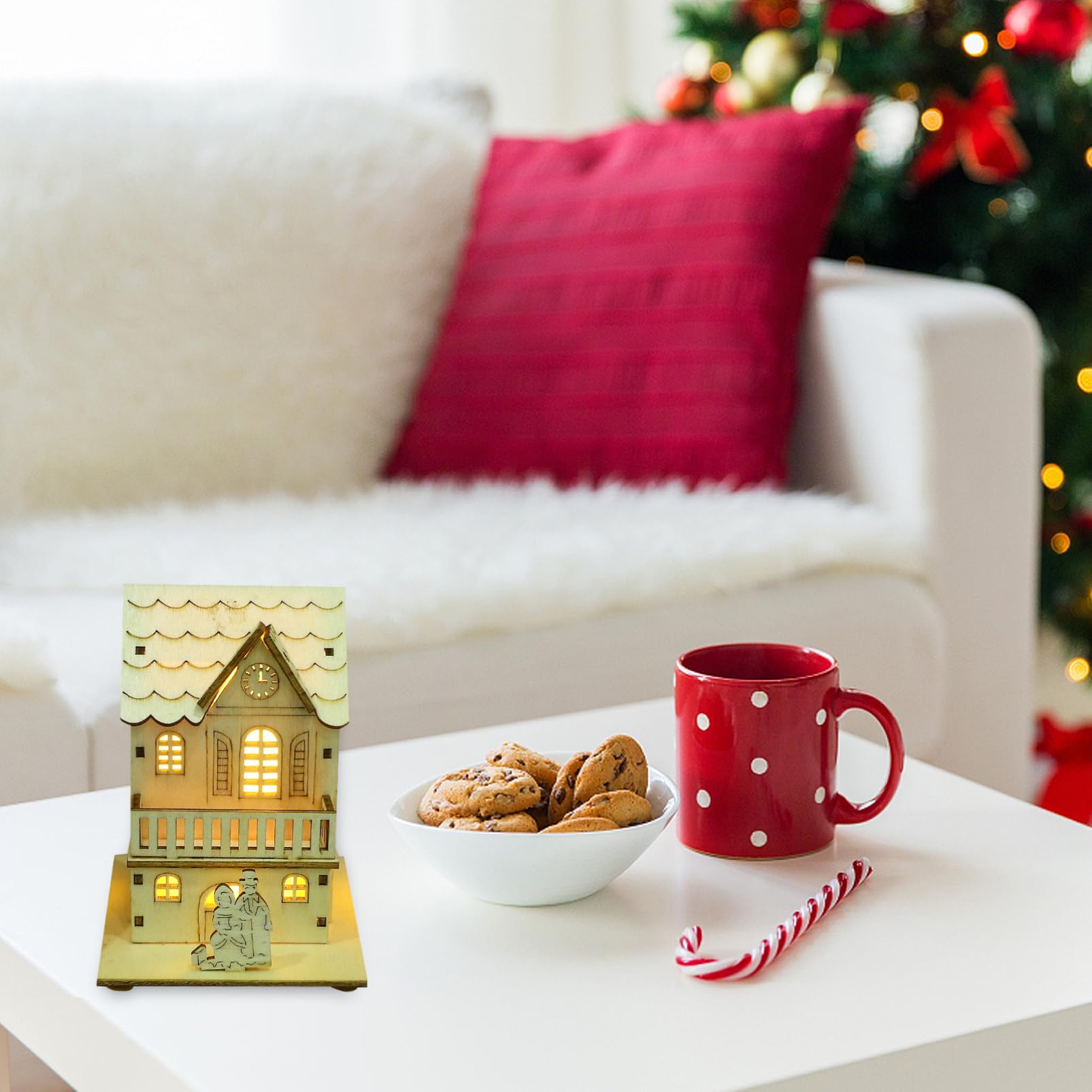ibasenice 3piezas Adornos Navideños De Luminosos para Decoración De Festivas para Hogar Tienda