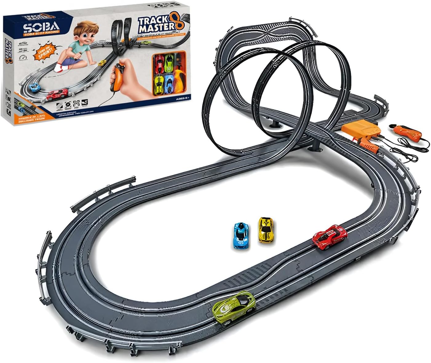 ＋Lsm SOBA 1/64 スロットカーレーシング TRACK MASTER (コースセット 694cm)