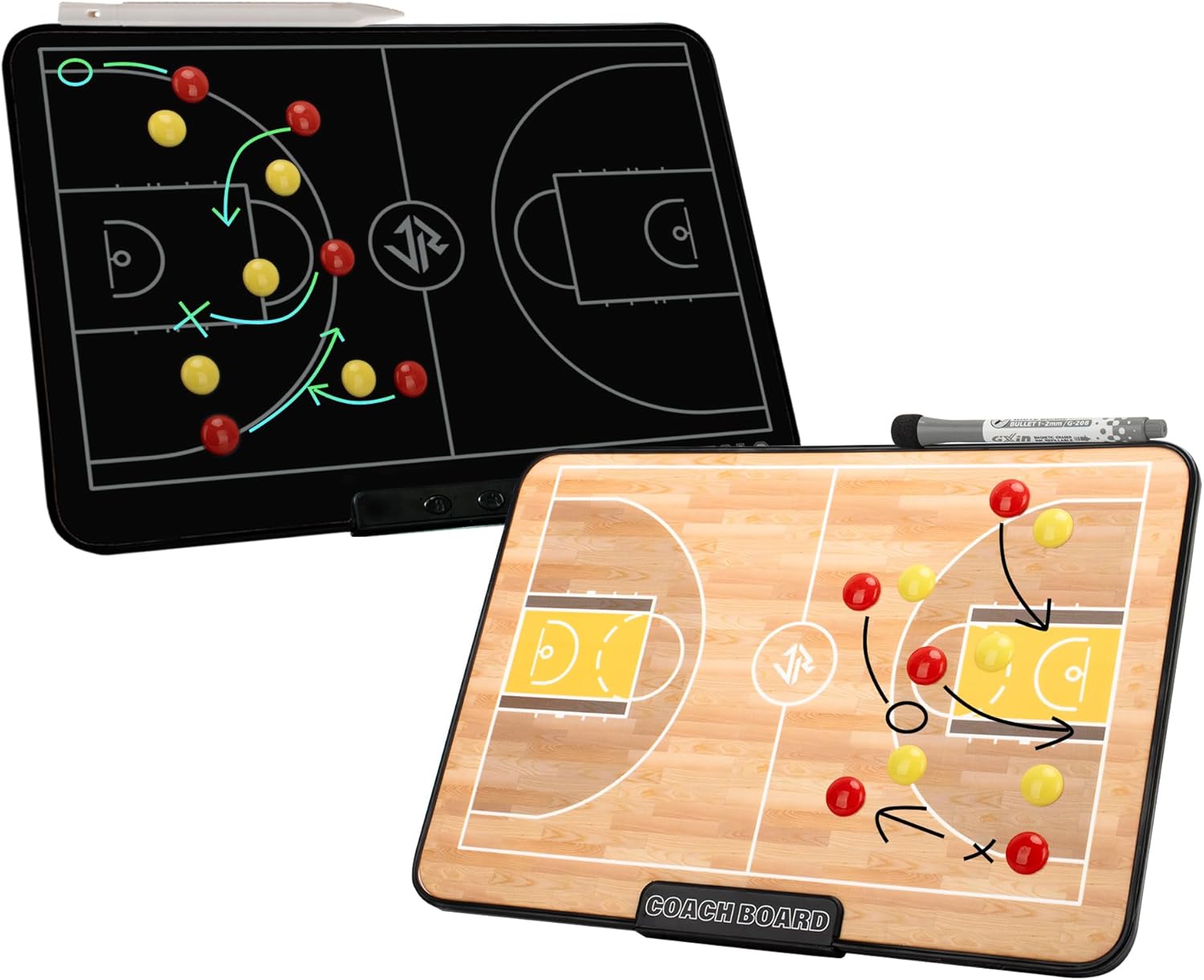 Electronic Basketball Court Coaching Board, Erasable 15.5-Inch Full Screen LCD Tactical Writing Tablet with Full Set Stylus and Magnets, Portable Strategy Coach Board