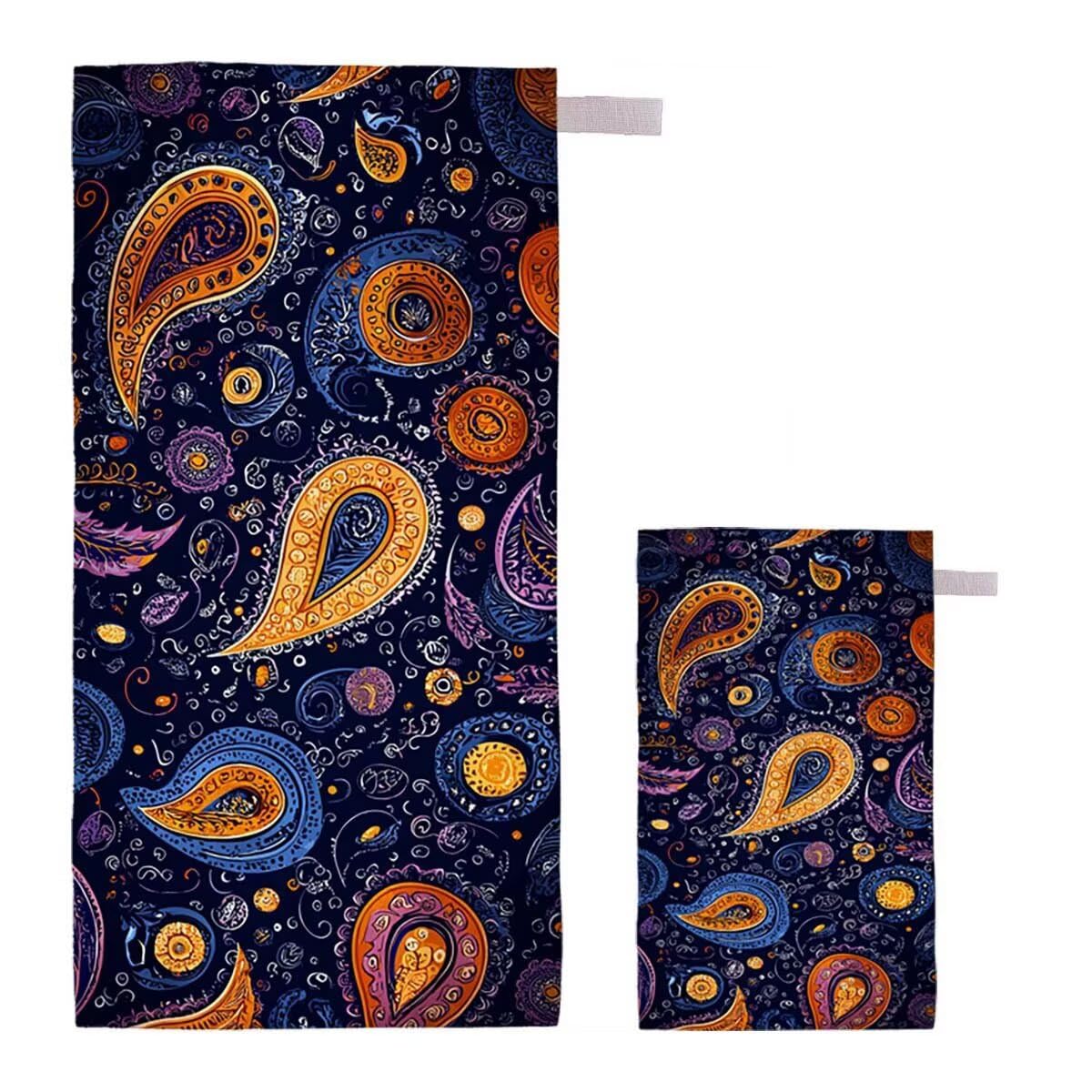 Toalla de Playa Grande 220x100cm/35x70cm, Juego de 2 Toalla Microfibra XXL de Antiarena, Toallas Playa Suave Ligera, Absorbente Secado Rápido, Beach Towel Viaje, Regalo Mujer Hombre (Abstracto) F-7