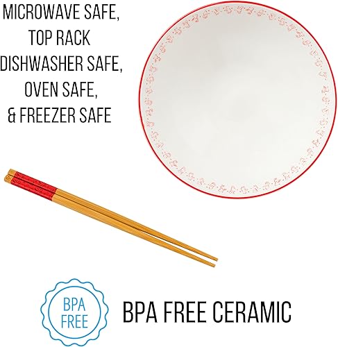 Miniatura 222 de Silver Buffalo - Cuenco con palillos para arroz, fideos o ramen, de cerámica, modelo Hogwarts Railways con escudo, de Harry Potter, apto