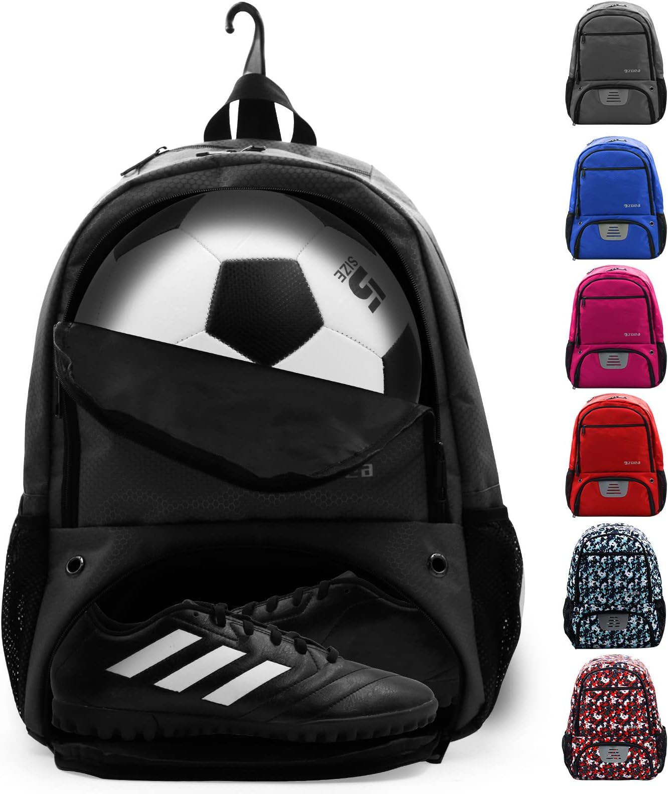 ZOEASoccer Bag - Backpack for Soccer, Basketball & Football & Volleyball with Shoe & Ball Compartment for Adults