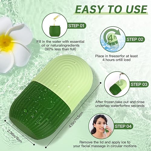 Miniatura 4 de IMEASY Rodillo de hielo para cara y ojos, rodillo de belleza facial, herramientas para el cuidado de la piel, cubo facial de hielo, masaje Gua Sha,