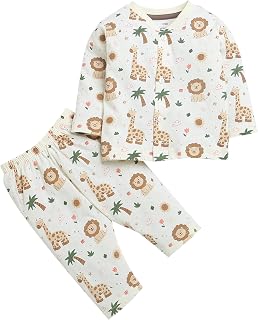 BUMZEE Baby Boys Cotton Cream Full Sleeves Jabla & Pyjama Set (Peb9115) Price In India