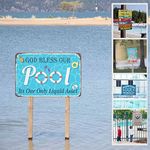 Letrero de reglas de piscina decoración de piscina para interiores y exteriores perfecto para playa hogar bar terraza de piscina y paredes de patio