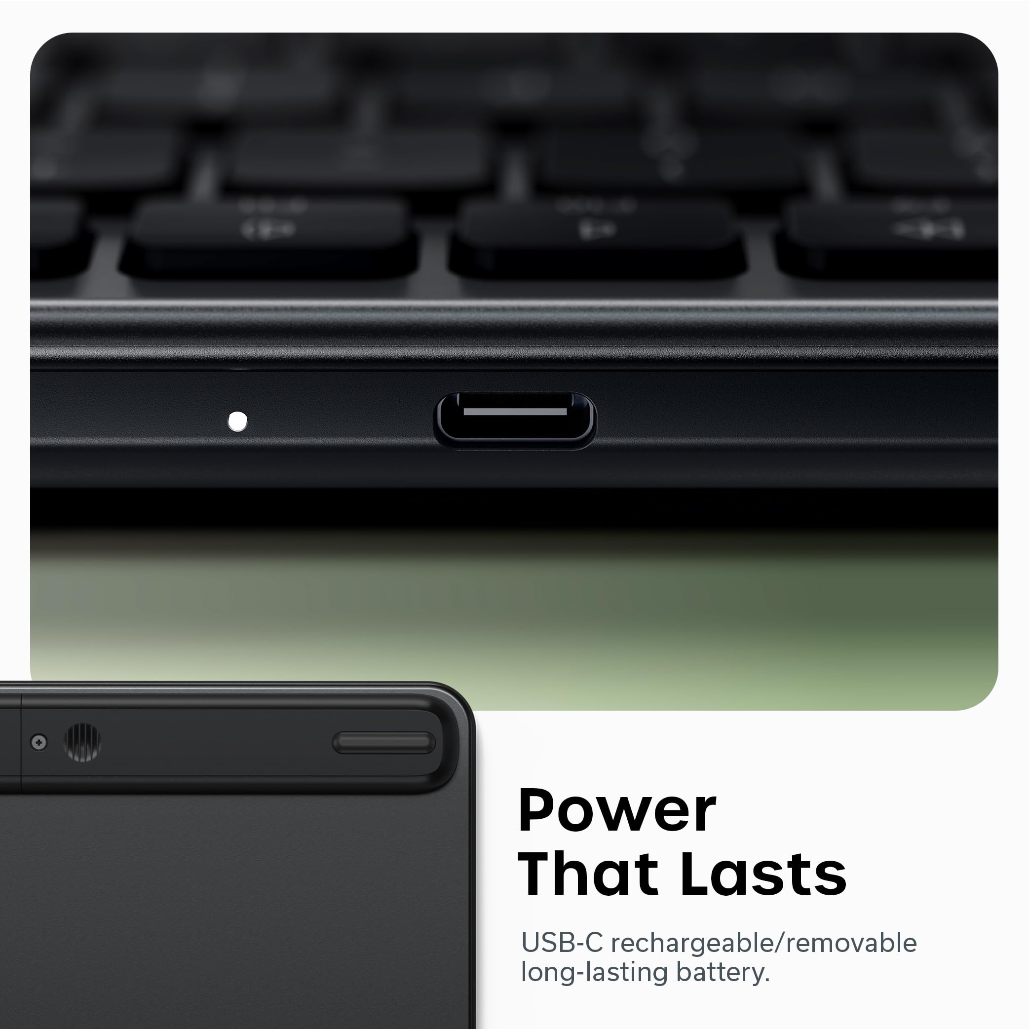 Satechi Slim EX1 Wireless Keyboard, Compact Keyboard for Mac, Windows, Android, Multi-Device 4-in-1 Connectivity (3X Bluetooth + 2.4GHz), Instant OS Remap, USB-C Rechargeable Battery, Space Black — view 6