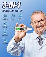 Vista 2 de Medidor de pH digital 3 en 1 con función TDS y temperatura, rango de medición de pH 0-14, precisión 0.01 de alta precisión, compensación automática