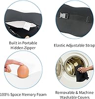 Vista 3 de Paquete de 2 almohadas para reposacabezas de automóvil, cómoda almohada para reposacabezas para automóvil, almohada 100% de espuma viscoelástica