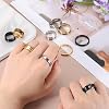 MECCANIXITY 3 Piezas de Base de Anillo de Acero Titanio, Ancho de 8mm con Doble Ranura para Incrustaciones, para Manualidades y Bisutería (Negro/Oro/Plata, Talla 8) 7