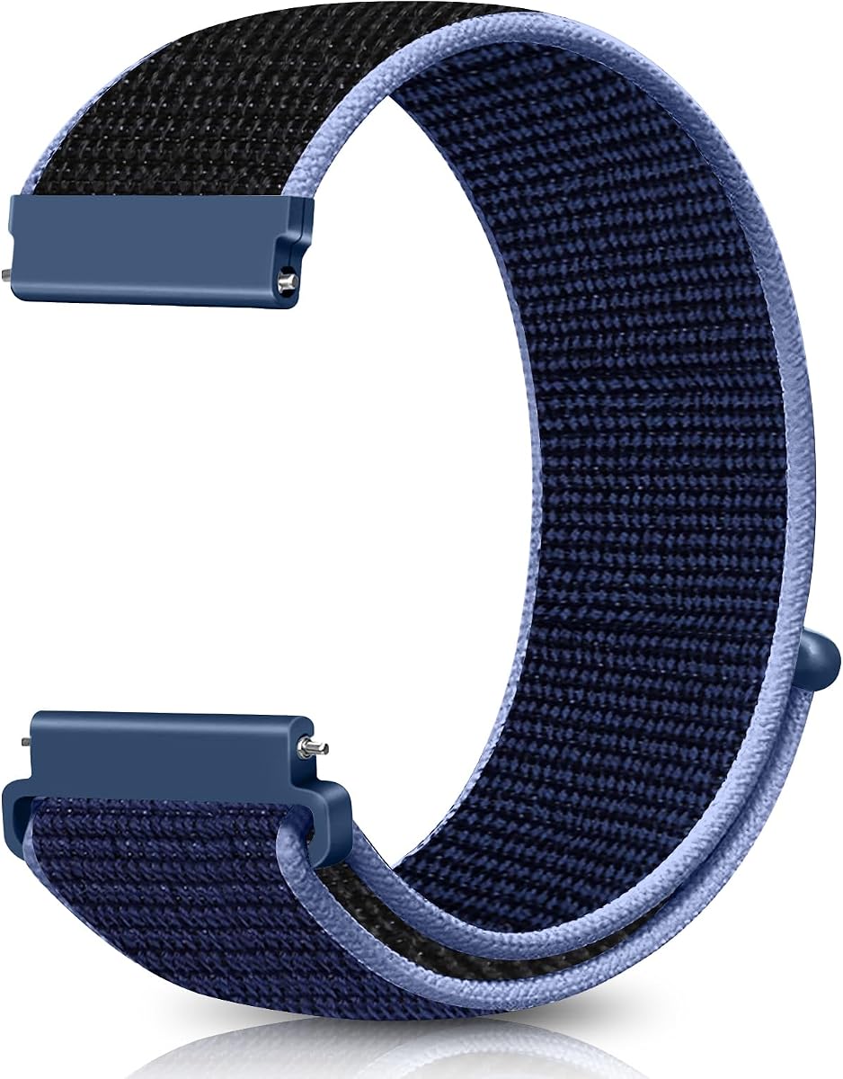 Correa de liberación rápida de nailon de 20 mm compatible con Samsung Galaxy Watch 7 6 5 4 40 mm 44 mm/Garmin Vívoactive 6/5/3/3 Music/Forerunner 570 42 mm/55/158/165/245/645/Amazift Active 2/Active/T-Rex 3 Pro 44 mm