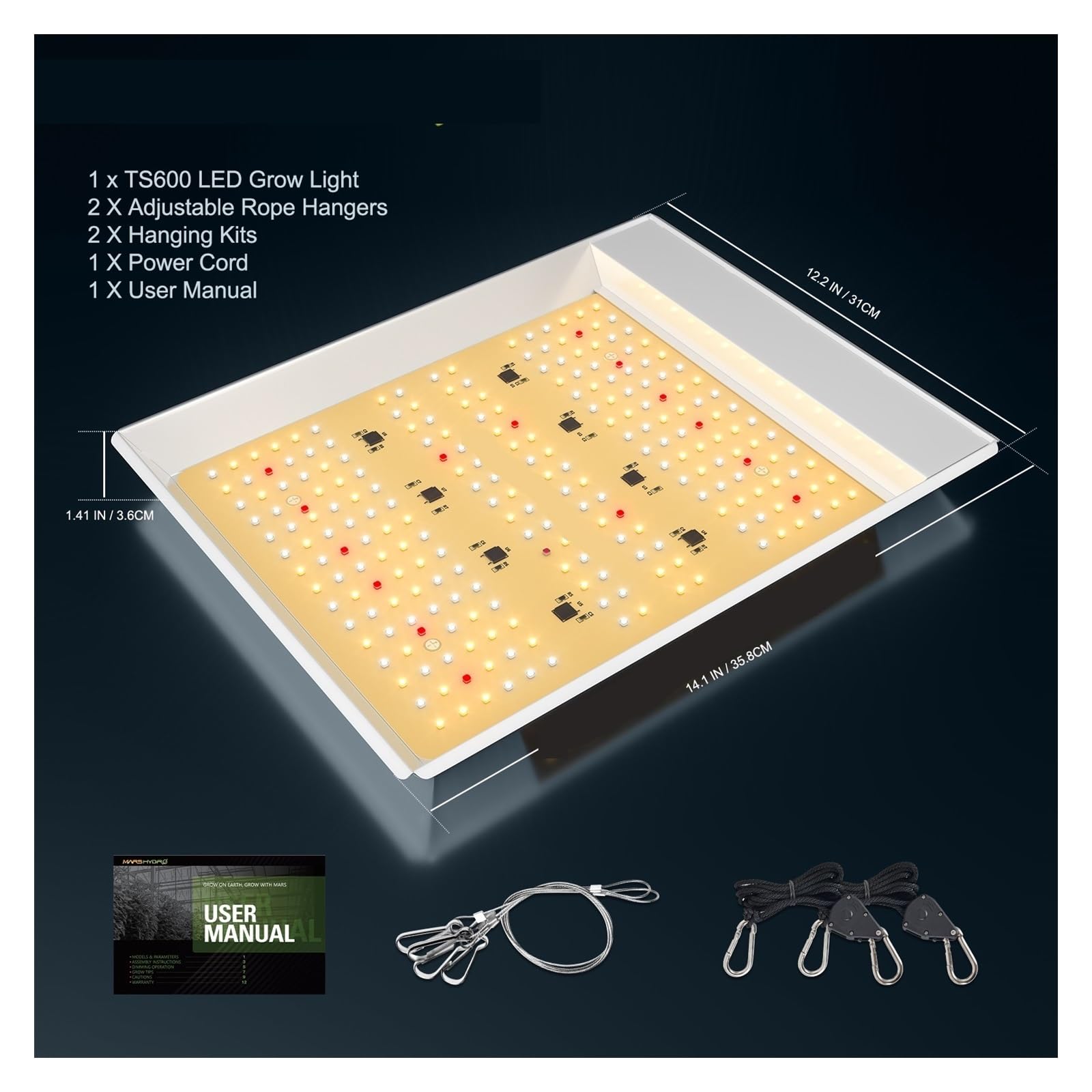 Lámpara de Plantas, LED Grow Light Full Spectrum Indoor High Lumen Hydroponic Plants