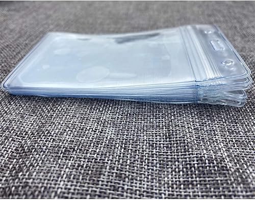 Miniatura 5 de KINGSUM Paquete de 6 portatarjetas horizontales sellables impermeables de plástico transparente para tarjetas de identificación 6 unidades