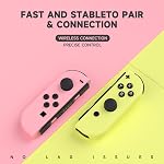 Controllers Compatible with Nintendo Switch, Wireless Switch Controllers Gamepad Supports Dual Vibration/Motion Control/Screenshot/Wake-up (Pink and Yellow)