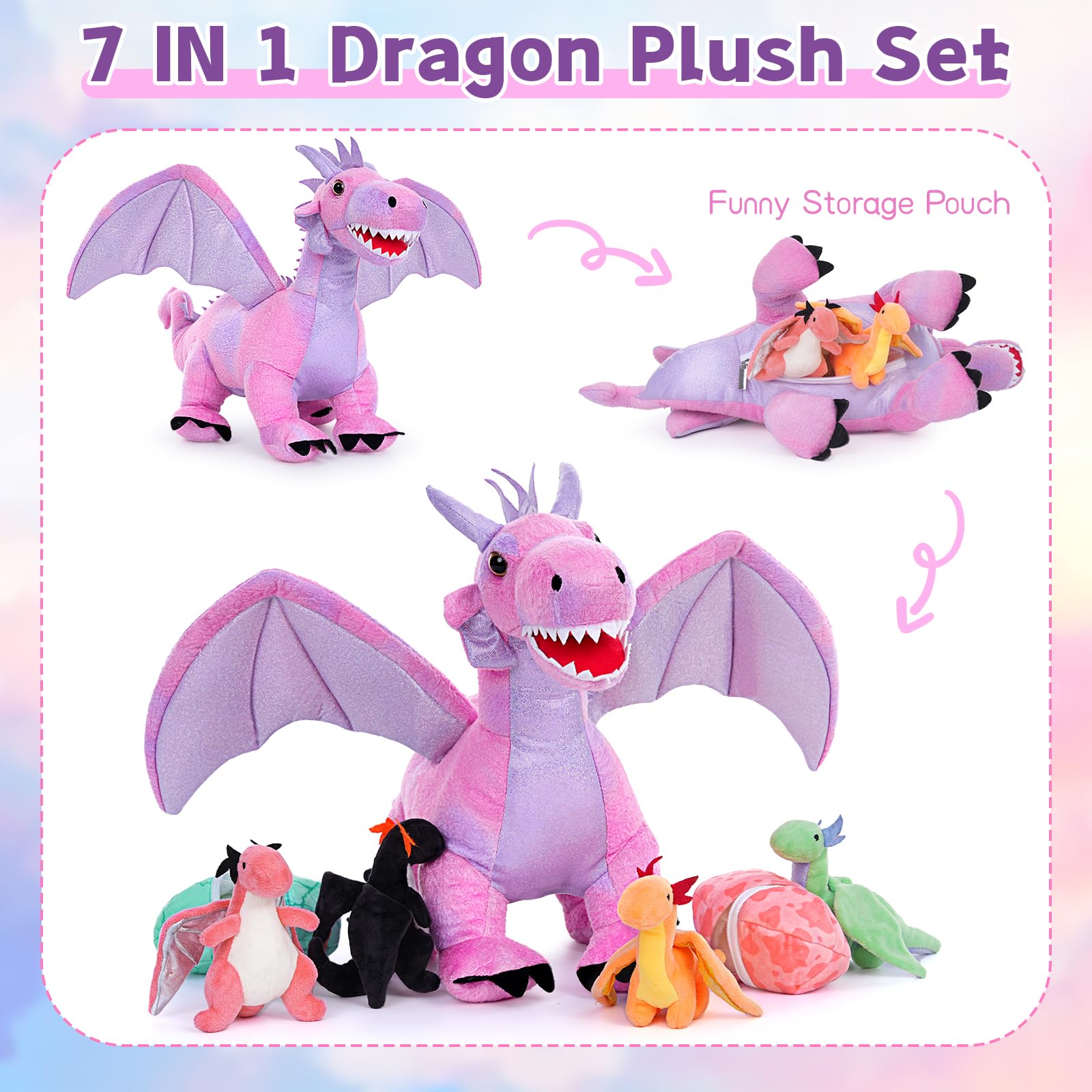 ドラゴンタイプぬいぐるみセット Amazon.co.jp: Deekin ドラゴントイ7点セット 16インチ 大型